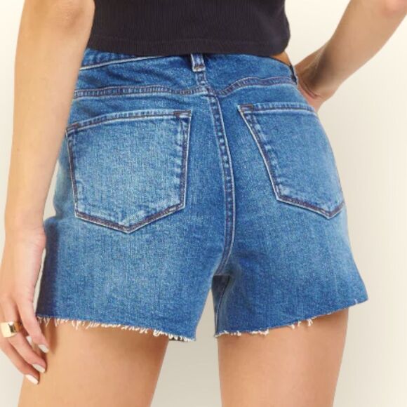 DEAR JOHN NWT Gigi High Rise Cutoff Denim Shorts in Surfliner Blue- size 33 - Picture 5 of 11